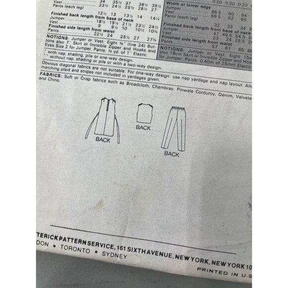 Vintage Butterick 6818 Sewing Pattern Size 3 Childrens Jumper Pants and Vest CUT - Picture 4 of 6